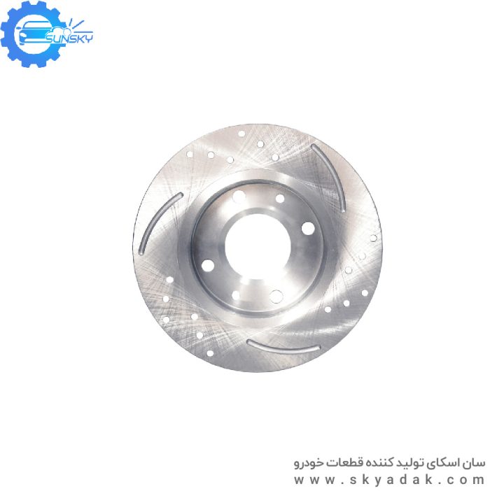 ديسک جلو pro plus پژو 206 تيپ 2(سوراخ شده) SunSky - Image 1