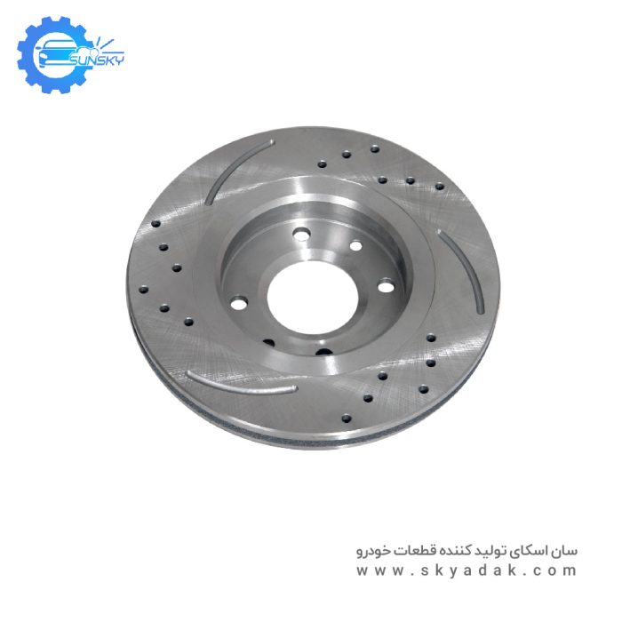 ديسک جلو pro plus پژو 206 تيپ 5(سوراخ شده) SunSky - Image 1